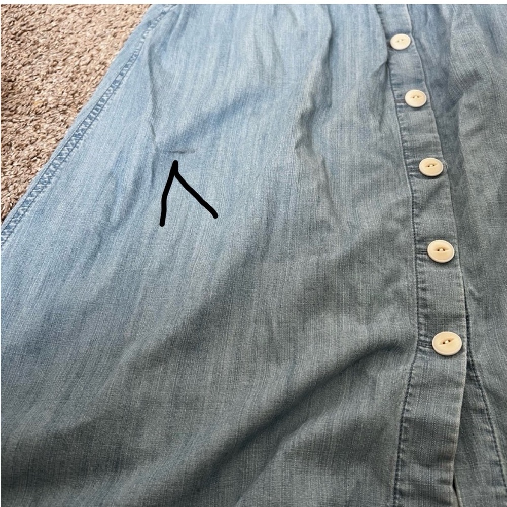 Madewell Light Blue Button-Front A-Line Denim Skirt - Picture 11 of 12